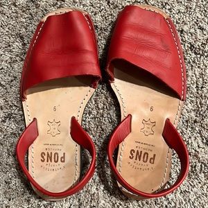 PONS the Authentic Avarcas - sling back, red colored Size 9